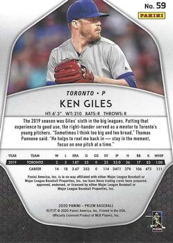 2020 Panini Prizm #59 Ken Giles Back