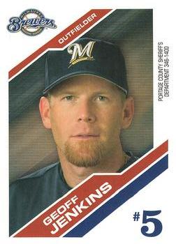 2006 Milwaukee Brewers Police - Portage County Sheriff's Department 346-1400 #NNO Geoff Jenkins Front