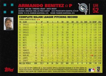 2007 Topps Updates & Highlights - Red Back #UH52 Armando Benitez Back
