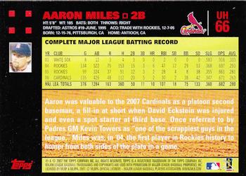 2007 Topps Updates & Highlights - Red Back #UH66 Aaron Miles Back