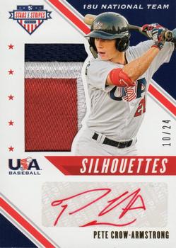 2020 Panini USA Baseball Stars & Stripes - USA BB Silhouettes Signatures Jerseys Prime #USJ-PC Pete Crow-Armstrong Front