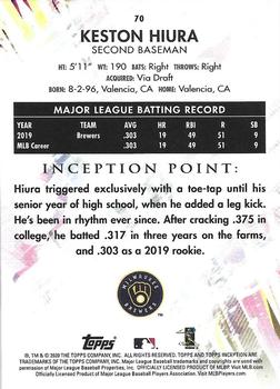 2020 Topps Inception - Purple #70 Keston Hiura Back