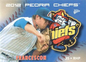 2012 MultiAd Peoria Chiefs #12 P.J. Francescon Front