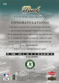 2007 Ultra - Rookie Autographs #226 Travis Buck Back