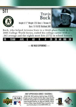 2007 Upper Deck - Predictor Edition Green #511 Travis Buck Back