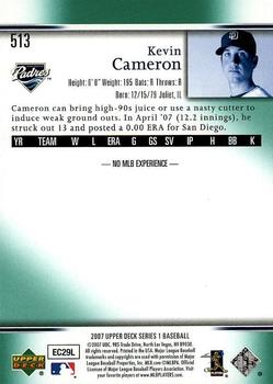 2007 Upper Deck - Predictor Edition Green #513 Kevin Cameron Back