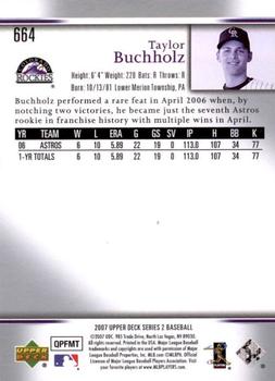 2007 Upper Deck - Predictor Edition Silver #664 Taylor Buchholz Back