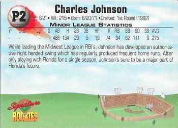 1994 Signature Rookies - Consolidated Promos #P2 Charles Johnson Back