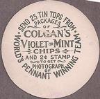 1913 Colgan's Chips Tin Tops (E270-2) #NNO Rube Waddell Back