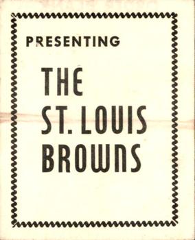 1972 TCMA 1941 St. Louis Browns W753 Reprints #NNO Header Card Front