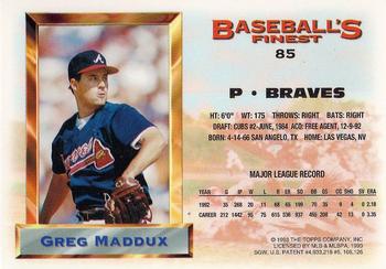 1993 Finest #85 Greg Maddux Back