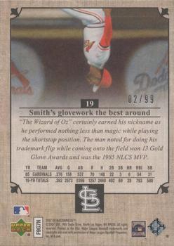 2007 Upper Deck Masterpieces - Serious Black #19 Ozzie Smith Back
