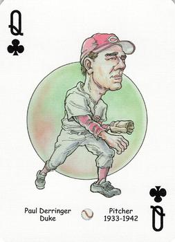 2006 Hero Decks Cincinnati Reds Baseball Heroes Playing Cards #Q♣ Paul Derringer Front