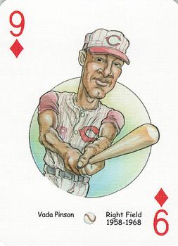 2006 Hero Decks Cincinnati Reds Baseball Heroes Playing Cards #9♦ Vada Pinson Front