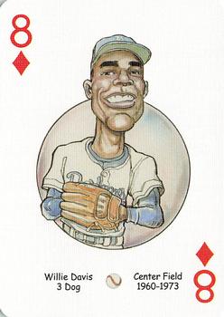 2005 Hero Decks Los Angeles & Brooklyn Dodgers Baseball Heroes Playing Cards #8♦ Willie Davis Front