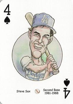 2005 Hero Decks Los Angeles & Brooklyn Dodgers Baseball Heroes Playing Cards #4♠ Steve Sax Front