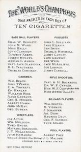 1972 TCMA 1887 Allen & Ginter N28 Reprints #NNO Charles Comiskey Back