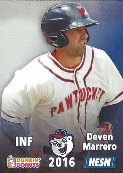 2016 Dunkin' Donuts NESN Pawtucket Red Sox #NNO Deven Marrero Front