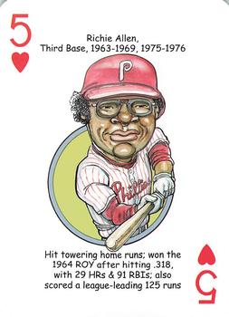 2013 Hero Decks Philadelphia Phillies Baseball Heroes Playing Cards #5♥ Richie Allen Front