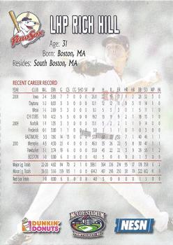 2010 Dunkin' Donuts NESN Pawtucket Red Sox #NNO Rich Hill Back