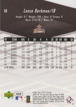 2007 Upper Deck Spectrum - Die Cut Red #68 Lance Berkman Back