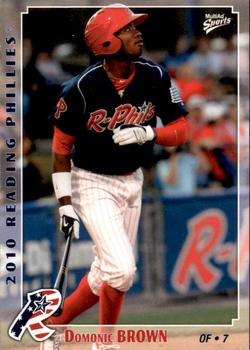 2010 MultiAd Reading Phillies #1 Domonic Brown Front