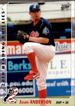 2010 MultiAd Reading Phillies #2 Jason Anderson Front