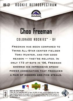 2007 Upper Deck Spectrum - Rookie Retrospectrum #RR-CF Choo Freeman Back