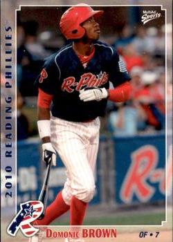 2010 MultiAd Reading Phillies SGA #1 Domonic Brown Front