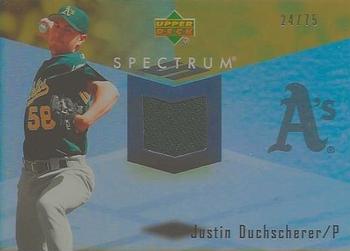 2007 Upper Deck Spectrum - Swatches Gold #SSW-JU Justin Duchscherer Front