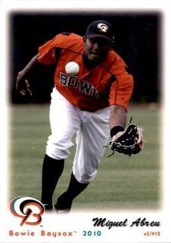 2010 Grandstand Bowie Baysox #NNO Miguel Abreu Front