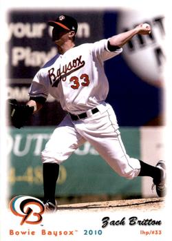 2010 Grandstand Bowie Baysox #NNO Zach Britton Front