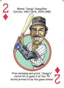 2013 Hero Decks Pittsburgh Pirates Baseball Heroes Playing Cards #2♦ Manny Sanguillen Front