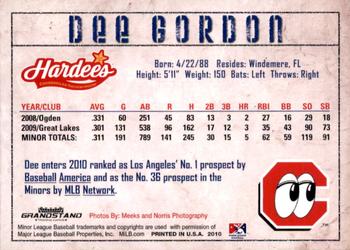 2010 Grandstand Chattanooga Lookouts #NNO Dee Gordon Back