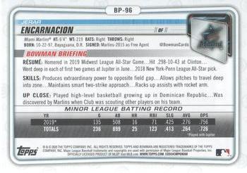 2020 Bowman - Prospects Camo #BP-96 Jerar Encarnacion Back