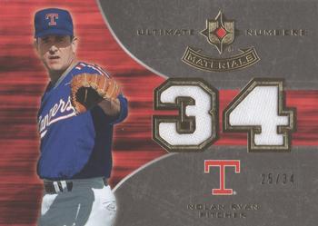 2007 Upper Deck Ultimate Collection - Ultimate Numbers Materials #UNM-NR Nolan Ryan Front