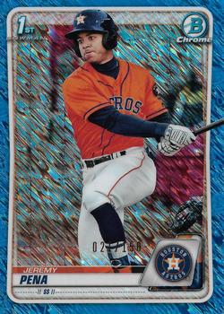 2020 Bowman - Chrome Prospects Blue Shimmer Refractor #BCP-61 Jeremy Pena Front