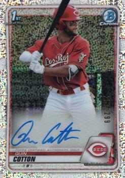 2020 Bowman - Chrome Prospect Autographs Speckle Refractor #CPA-QC Quin Cotton Front