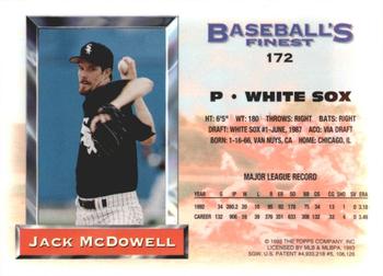 1993 Finest - Refractors #172 Jack McDowell Back