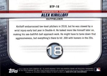 2020 Bowman - Chrome Bowman Scouts Top 100 #BTP-18 Alex Kirilloff Back