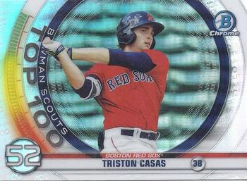 2020 Bowman - Chrome Bowman Scouts Top 100 #BTP-52 Triston Casas Front