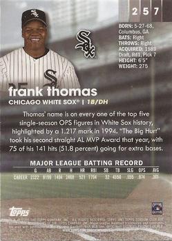 2020 Stadium Club Chrome #257 Frank Thomas Back