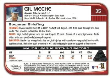 2008 Bowman Chrome - Printing Plates Magenta #35 Gil Meche Back