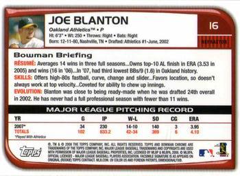 2008 Bowman Chrome - Refractors #16 Joe Blanton Back