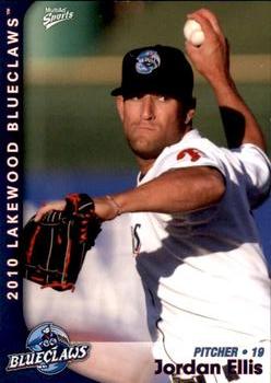 2010 MultiAd Lakewood BlueClaws #10 Jordan Ellis Front