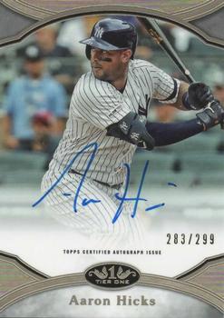 2020 Topps Tier One - Prime Performers Autographs #PPA-AH Aaron Hicks Front