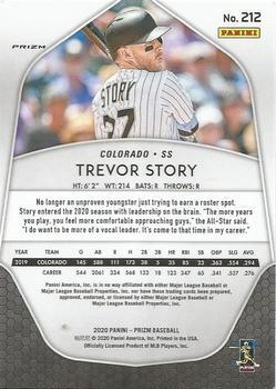 2020 Panini Prizm - White Wave Prizm #212 Trevor Story Back