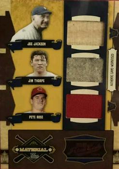 2008 Playoff Prime Cuts - Material Triples #6 Shoeless Joe Jackson / Jim Thorpe / Pete Rose Front