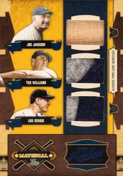 2008 Playoff Prime Cuts - Material Triples Prime #2 Shoeless Joe Jackson / Ted Williams / Lou Gehrig Front