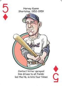 2013 Hero Decks Detroit Tigers Baseball Heroes Playing Cards #5♦ Harvey Kuenn Front